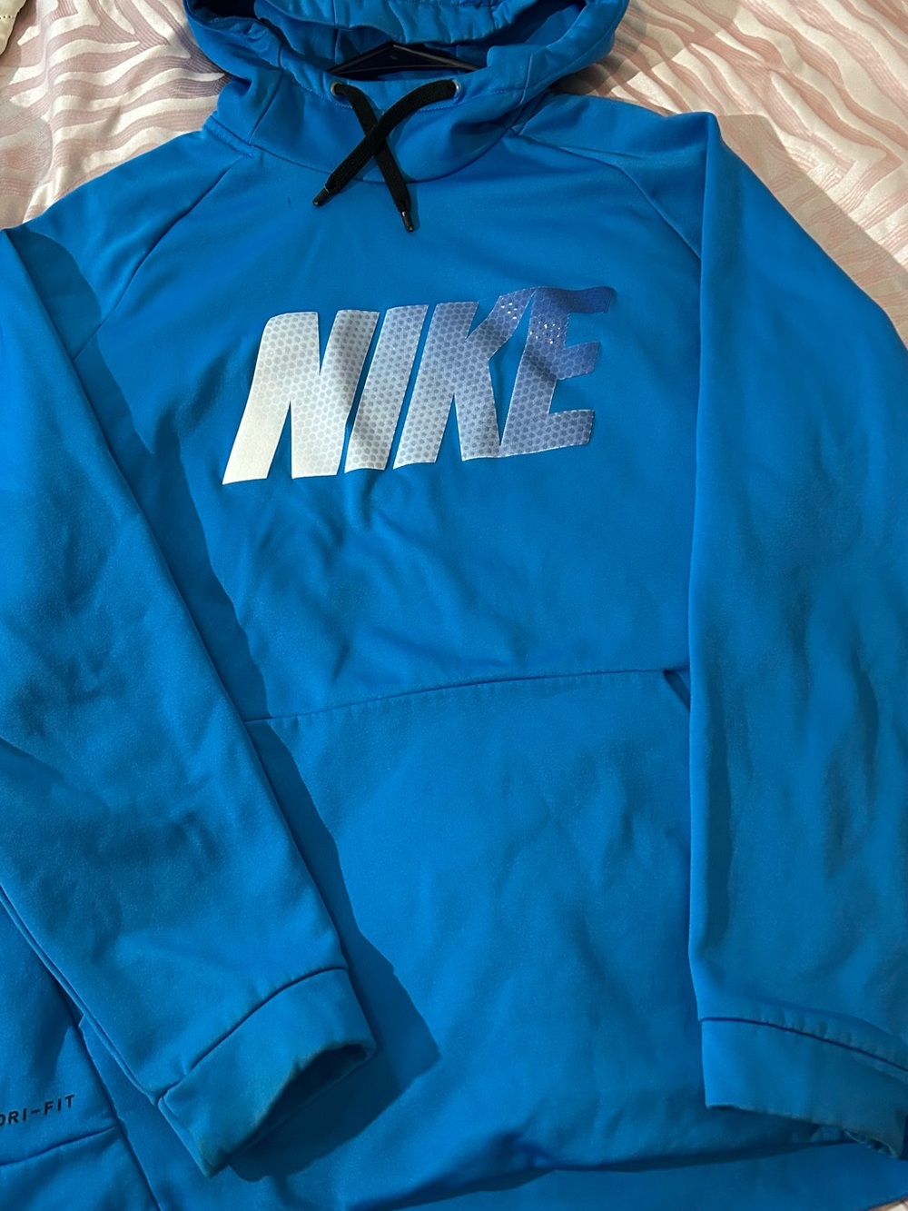 Nike Men’s Bright Blue Dri-FIT Hoodie with Gradient Logo
